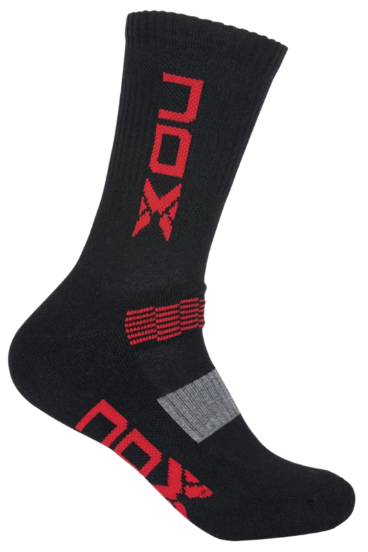 Pack calcetines técnicos NOX MEDIA CAÑA negro/rojo